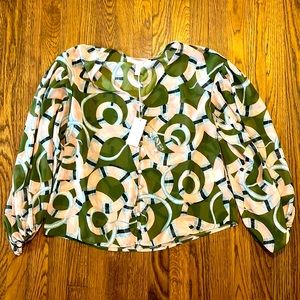 NWT Sheer Snake Pattern Blouse